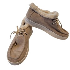 Everglades Biege Lace Up Sherpa Lined Slip On Boat Shoes Size US 7.5 EU 38