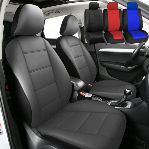 Leather Car Seat Covers Full Set 5-Seats Front Rear Protector Cushion For TOYOTA