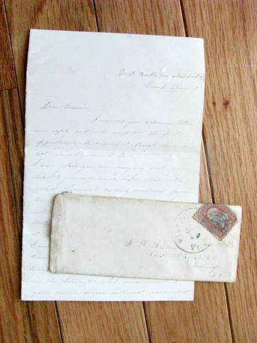 14TH NEW HAMPSHIRE CIVIL WAR  SOLDIER LETTER FROM COUSIN 1862
