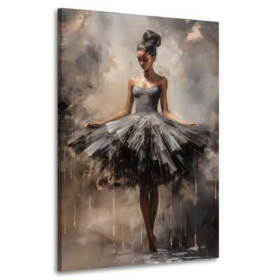 Leinwand-Bild Modern Frau Ballet Ballerina Abstrakt Wandbild Wohnzimmer Bilder