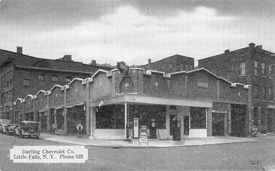 Kleine Falls Ny Darling Chevrolet Autohaus Tydol Gas Pumps Postkarte