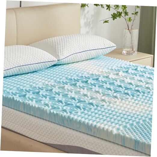 Mattress Topper 5-Zone Memory Foam Mattress Topper Pressure Twin 2 Inch
