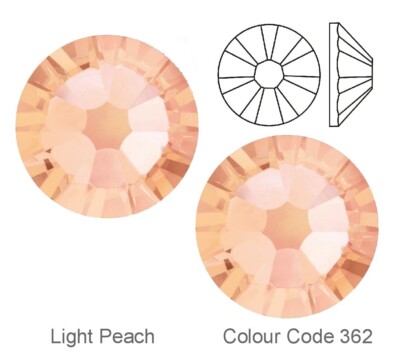 SWAROVSKI Crystals Light Peach Foiled Flat-Back 2038 Hot-Fix alle Größen - AUSVERKAUF
