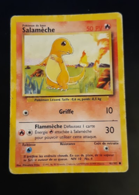 Charmander Base Set Pokémon Card 46/102 (French, Used, Unlimited