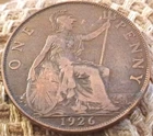 1926 George V Penny — photo from another recent sale