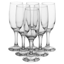 6Pc Set Pasabahce Wine Soda Lime Glasses Champagne Flutes Bar Glassware Stemware