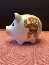 Hucha de porcelana Reutter osos de peluche pintados a mano banco de monedas de cerdo Alemania
