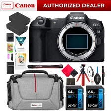 Canon EOS R8 Full Frame Mirrorless Camera Body +Essential Accessories Kit Bundle