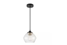 Globe Electric 1-Light Matte Black Pendant Li...