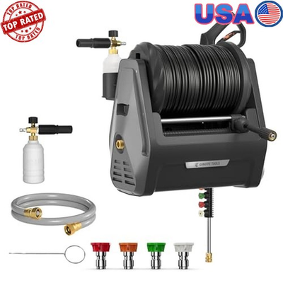 #ad Electric Pressure Washer 2400 PSI 2GPM Wall Mount 100Ft Hose Foam Cannon Nozzles $436.01