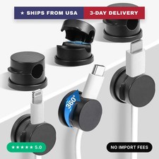 6PC Cord Organizer Holder for Desk, New 360  Rotatable Spring Cable Clips
