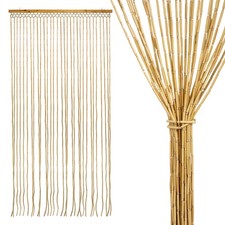 Retro Tür Vorhang 180 x 90 cm - 2 Farben -  Holz Perlen Raum Teiler Boho Deko