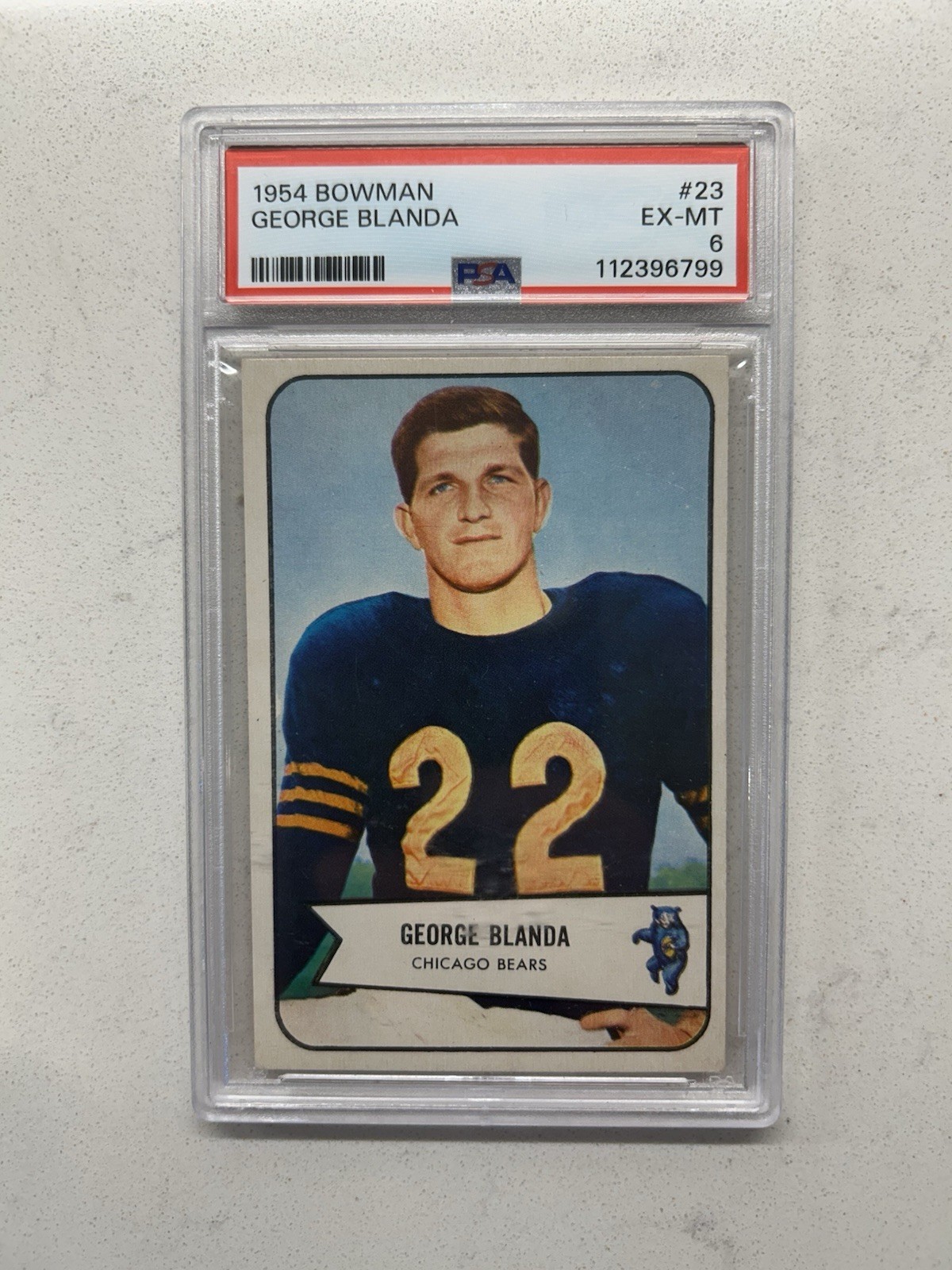 1954 Bowman #23 George Blanda Rookie Chicago Bears HOF PSA 6 Hall Of Fame 🏈