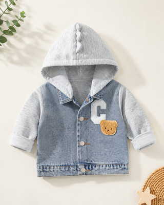 Baby Jeans-Kapuzenjacke Gr. 74/80 | Denim Hoodie Teddy Dino /Baumwolle/Neu!