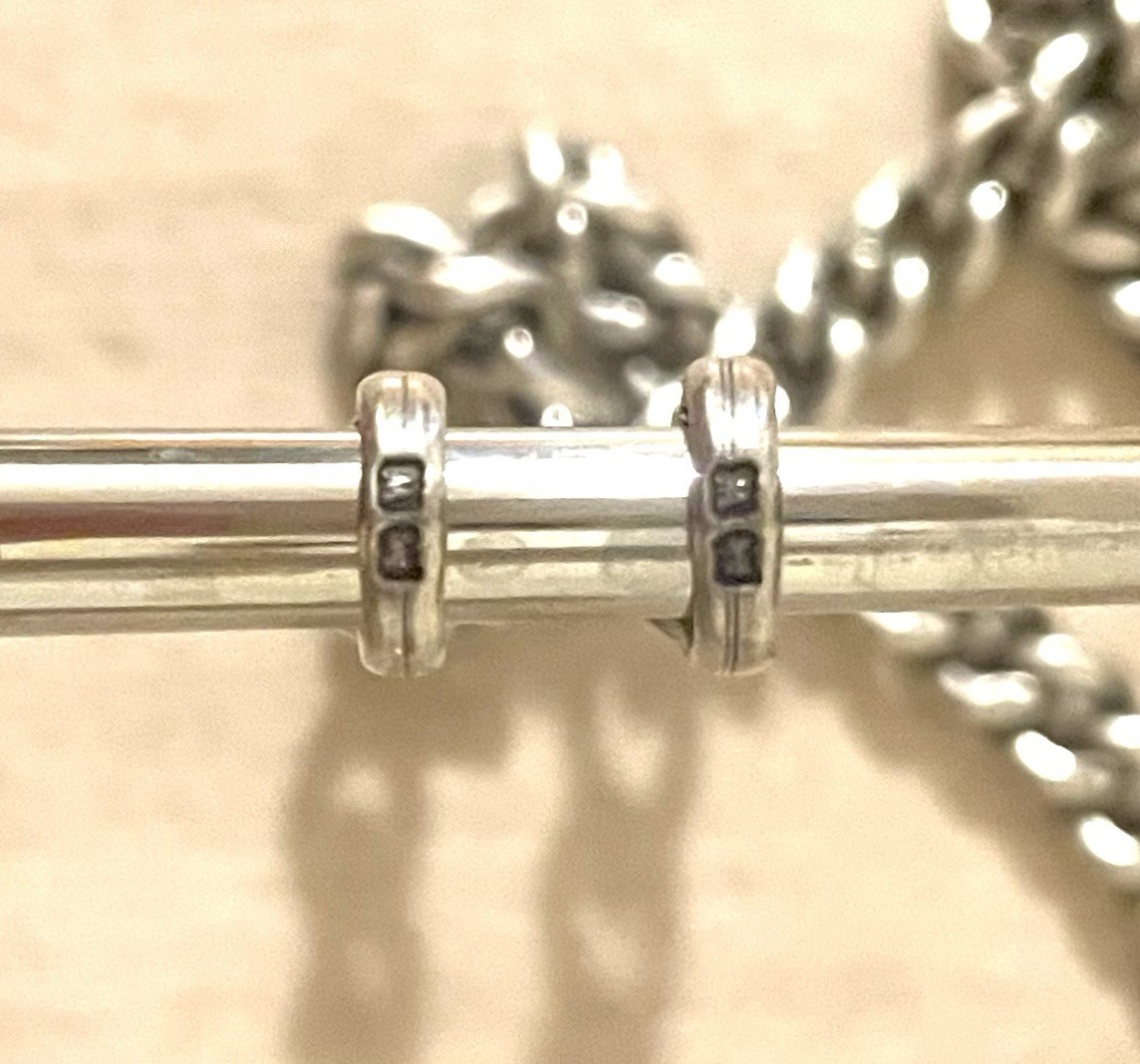 Solid Sterling Silver Watch Chain Full English Ha… - image 5