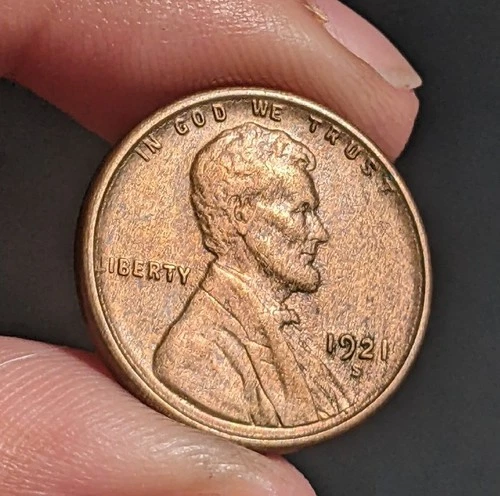 1921S Lincoln Cent Semi Key Date Unc Nice Example Part of Collection