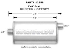 Magnaflow 5 X 8 Oval Muffler 12256 - 2.5 Offsetcenter - 18 Body