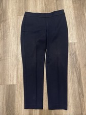 Talbots Petites Chatham Pant Tapered Leg Womens Navy Sz 6P Side Zip Stretch