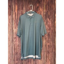 Peter Millar Polo Shirt Mens XXL Teal White Micro Check Summer Comfort Golf