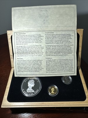 Canada 1989 Commemorative Maple Set: 1/10th Gold, 1/10th Platinum