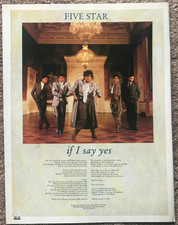 FIVE STAR - IF I SAY YES 1986 Full page UK lyric poster 5 STAR