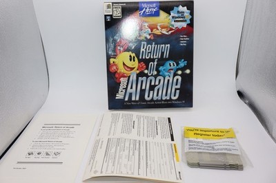 Microsoft Arcade & Return of Arcade Big Box PC 3.5'' Floppy Windows 95 Video Game
