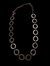 Vintage 90s Silver Tone Stylish Adjustable Boho Ring Chain Belt  43  Long