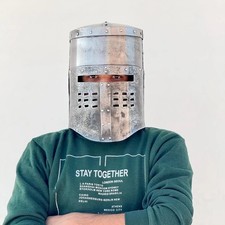 "Medieval Knight Monty Steel Helmet - Battle-Ready Iron Armor - Handmade Steel"