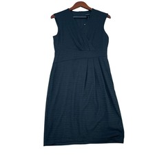 NWOT Ann Taylor Women's S Black Sleeveless Wrap Textured Sheath Dress C0768