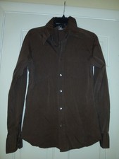 D&G DOLCE & GABBANA Vintage Brown Pinstriped Dress Shirt 32/46