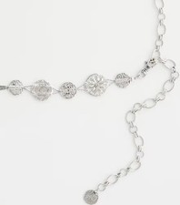 CHICO'S NWT 70 Silver Tone Women's Charm Chain Belt NEW