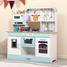 ISBA Play Kitchen Wooden Toy Kitchen Playset Todder Kids Kitchen Chef Pretend...