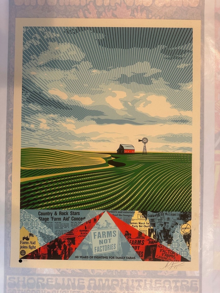 Shepard Fairey Farms Not Factories Farm Aid 2025 Poster Willie