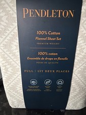 Nuovo set lenzuola PENDLETON full size Aztec marrone/crema cotone flanella