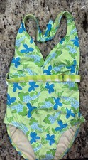 Vintage Lilly pulitzer Yolanda swimsuit Womens Size 4 Palm Green Be Coy. New.
