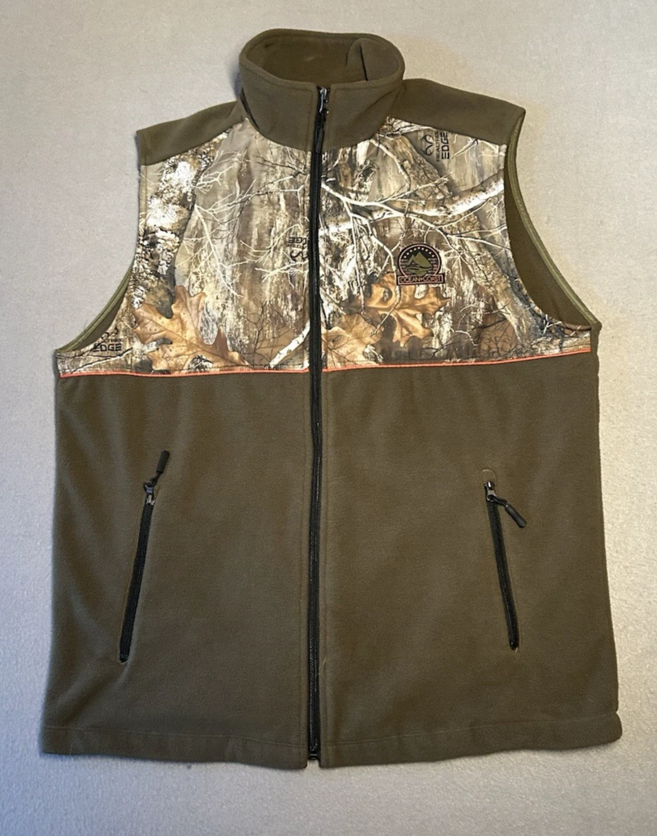 Realtree Ocean Coast Vest Men's medium Brown Camo Fleece