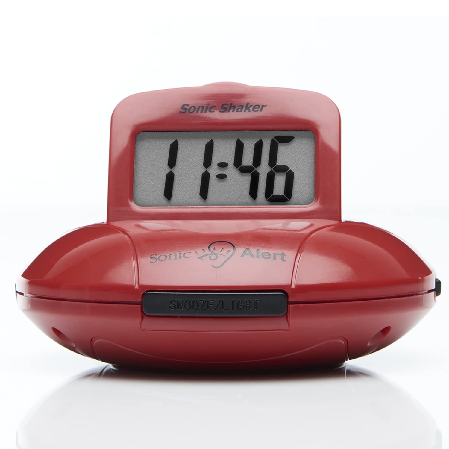 Sonic Alert Digital Alarm Clock - Small Travel Clocks for Heavy Sleepers - Ba...