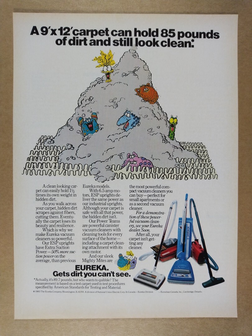 1983 Eureka Vacuum Cleaners vintage print Ad | eBay