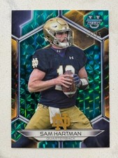 SAM HARTMAN 2023 Bowman University Best Football TEAL Geom REFRACTOR # 7/15
