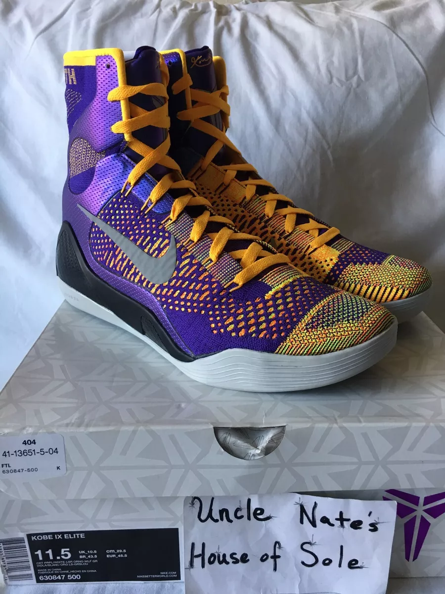 **PLAYOFF SALE** Nike Kobe 9 Elite ‘Showtime’ Los Angeles Lakers, Size 11.5, DS