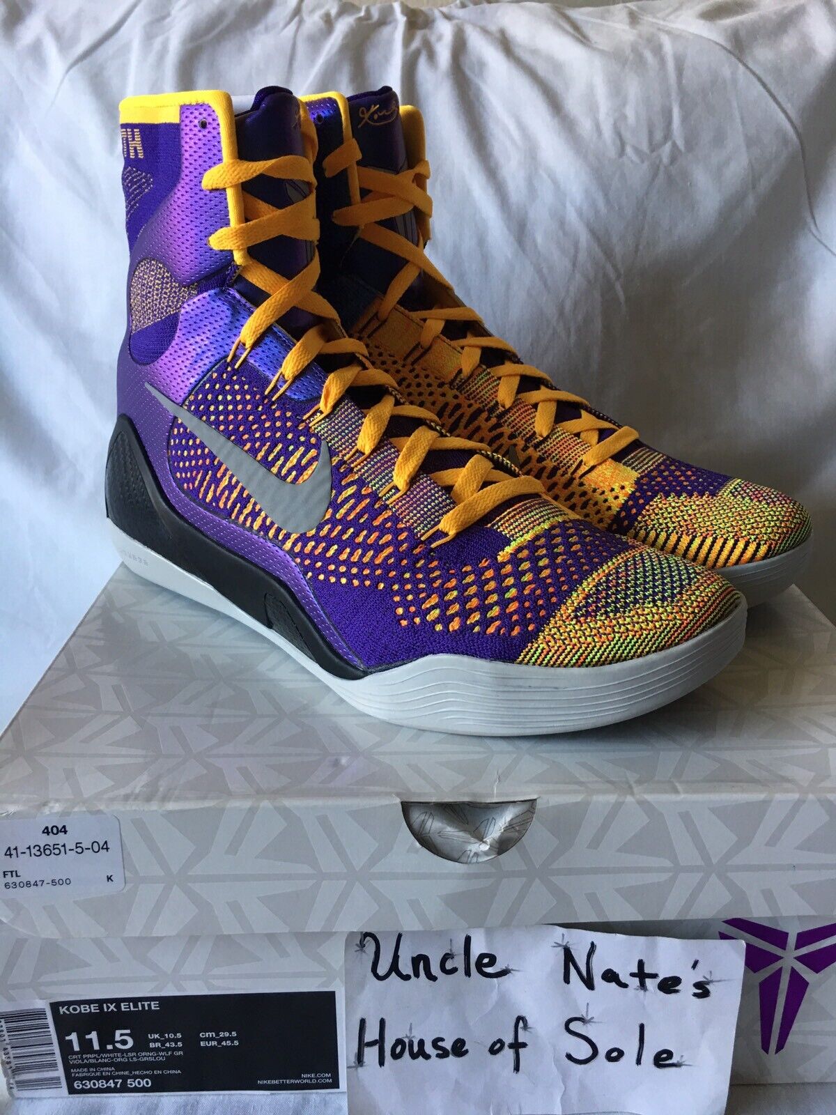 PLAYOFF Nike Kobe 9 Elite 'Showtime' Los Angeles Lakers, Size DS | eBay