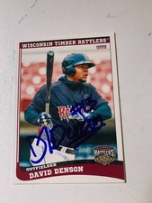 David Denson Signed Card 2016 Wisconsin Timber Rattlers IP Auto