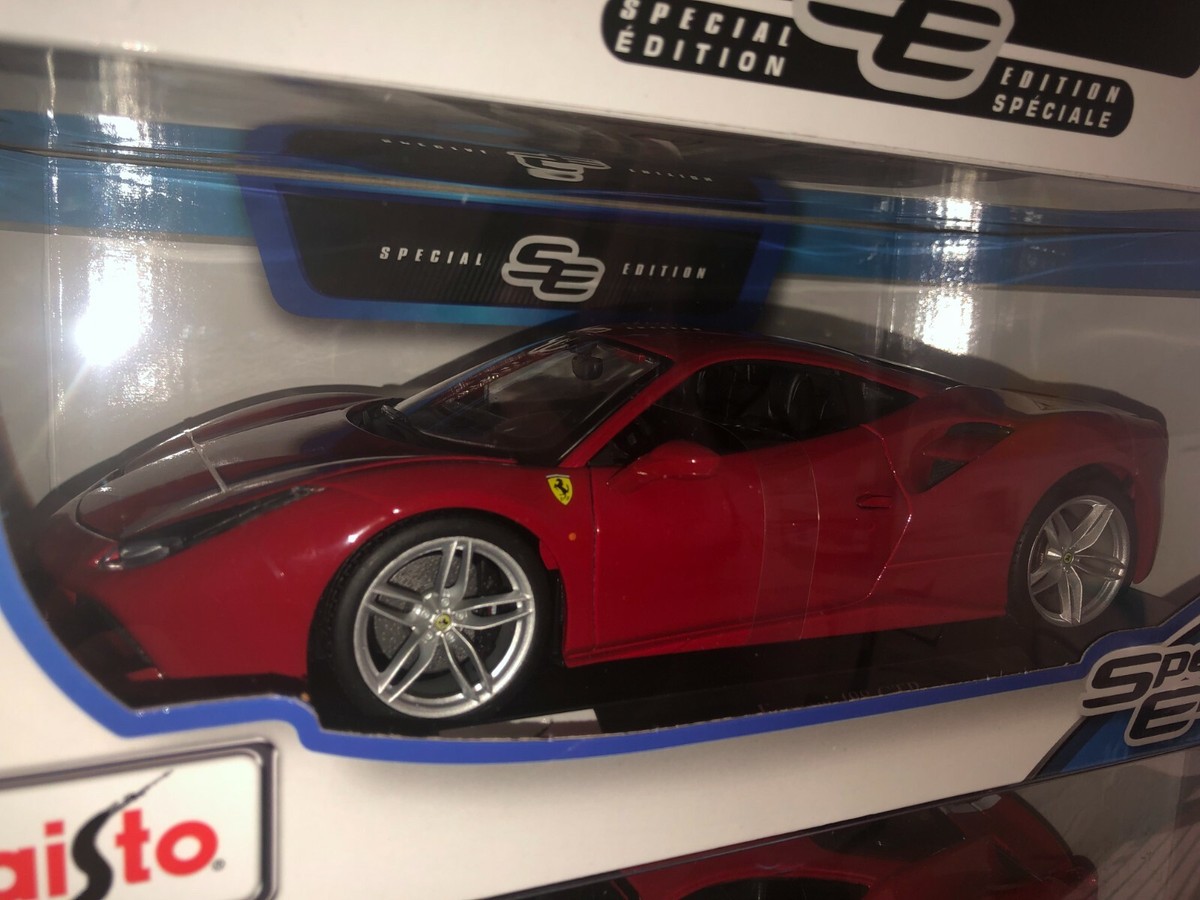 FERRARI 488 GTB ROSSO CORSA RED BY MAISTO 1:18 BRAND NEW IN