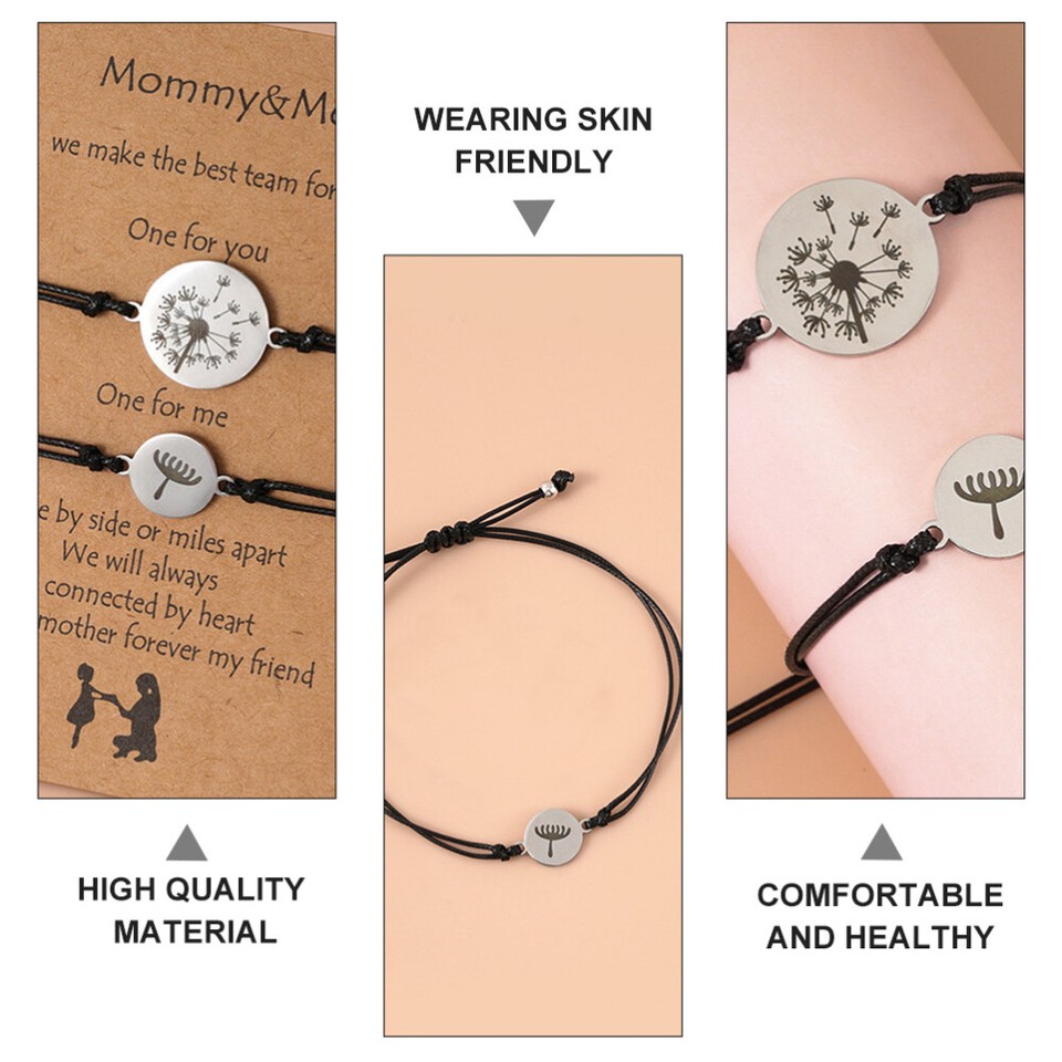 Mother Bracelet Friendship Bracelets for 2 ParentChild Woven eBay