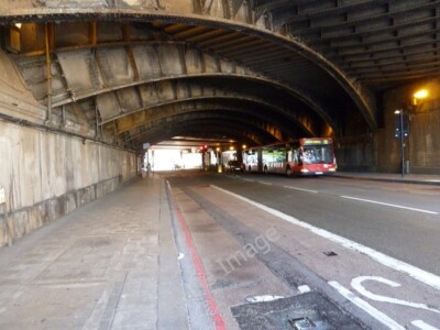 Photo 6x4 Buses in Westminster Bridge Road Where a tunnel under Waterloo  c2010