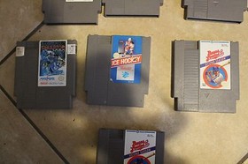 Nintendo Entertainment System Games Lot 7 Hockey Wrestle Football Baseball NES