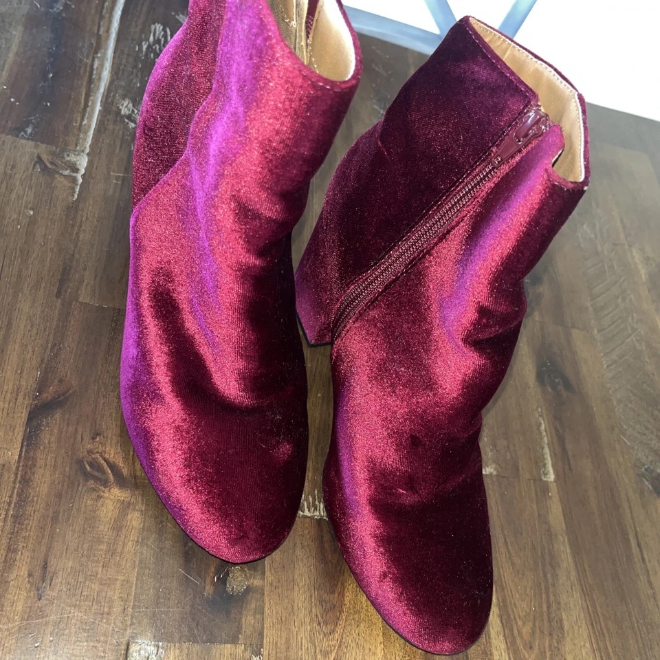 Botines Qupid Borgoña Vino Tinto Terciopelo Terciopelo Talla Mujer 8 Foto 4 de 4