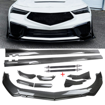 Carbon Fiber Front Bumper Lip Chin Spoiler For Acura Integra Side Body Kits