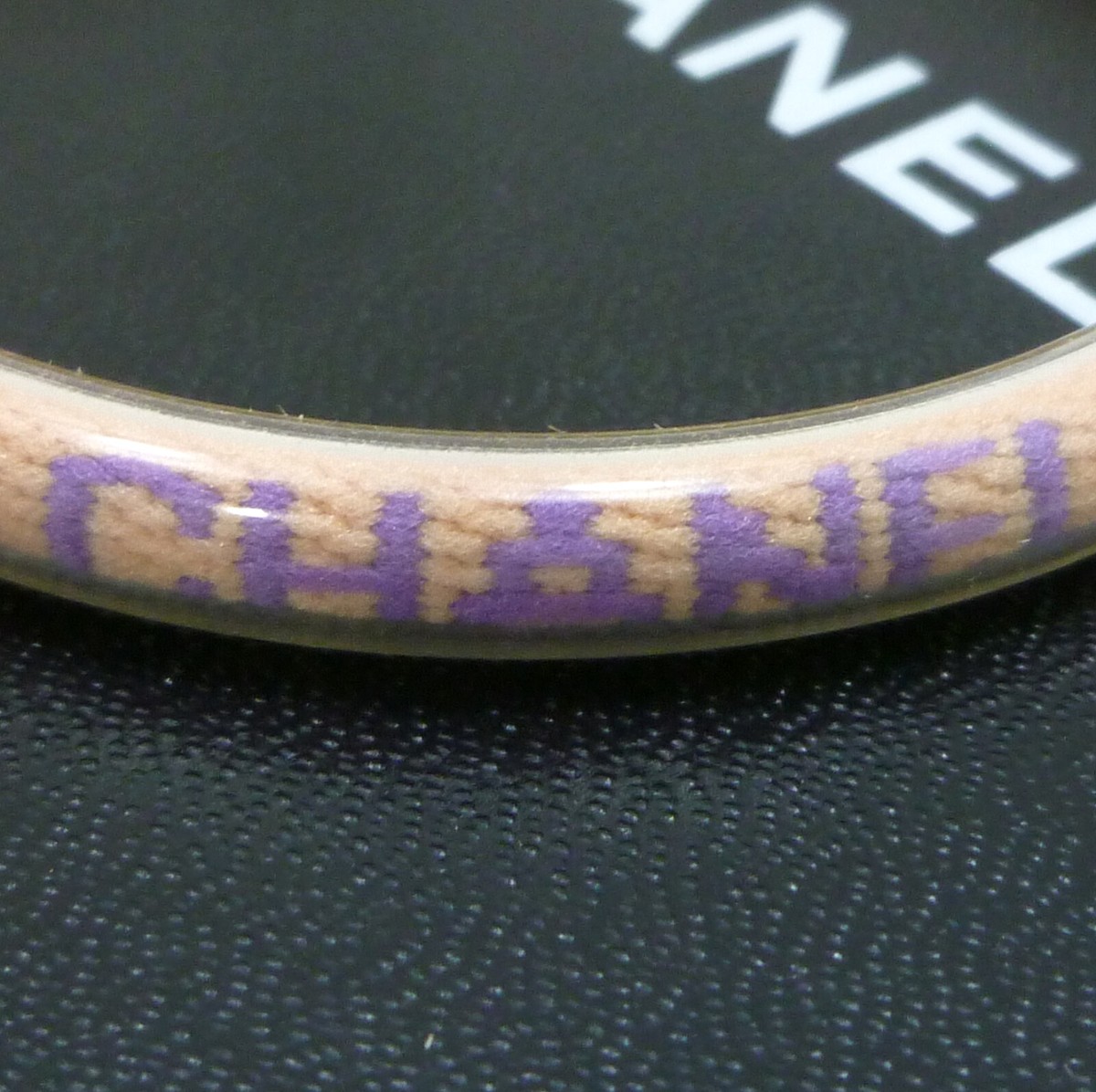 Authentic CHANEL Tube Bangle Bracelet 00T Pink Nylon
