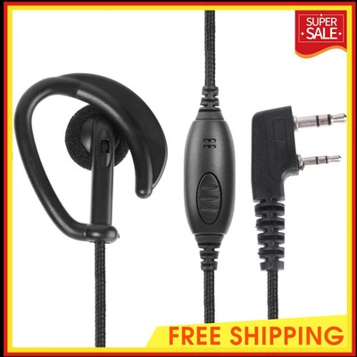 1.2m 2Pin Earpiece Headset PTT with Mic Ear Hook Interphone Earphone for Kenwood